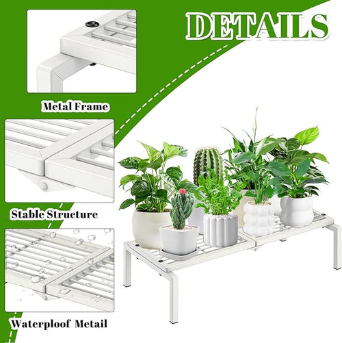1 Tier Metal Plant Stand Indoor Outdoor, Potted Multiple Flower Pot Holder Rack - Image 2