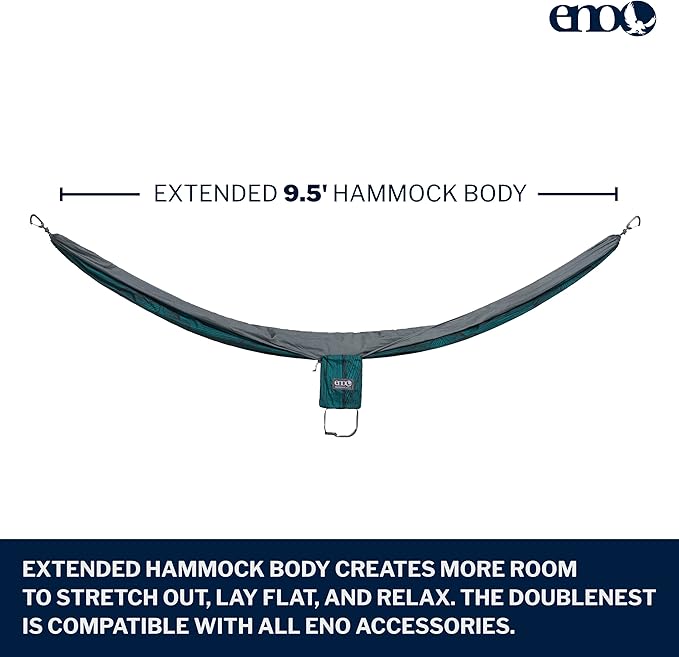 ENO, Eagles Nest Outfitters DoubleNest Lightweight Camping Hammock, 1 to 2 - Image 2