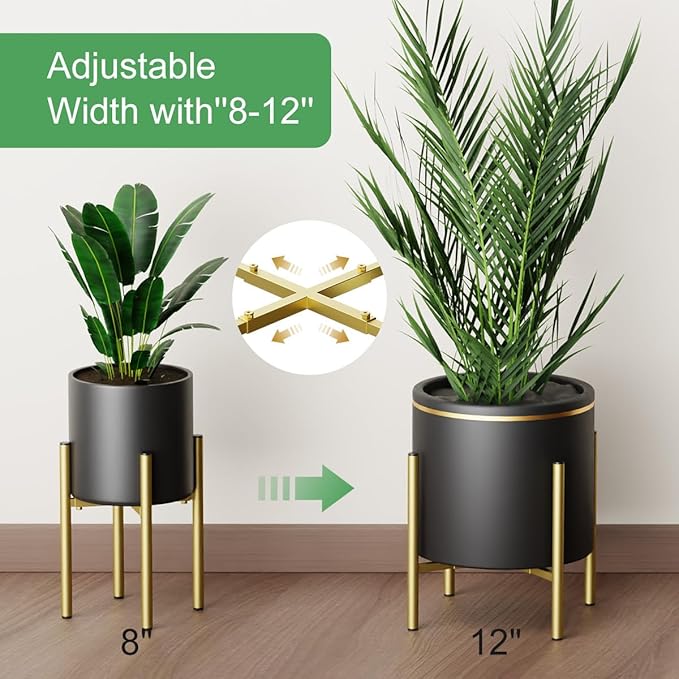 H HOMEXIN Adjustable Plant Stand Indoor, Metal Plant Stand 8 to 12 Inches - Image 2