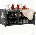 2-Tier Storage Bench, Waterproof UV-Resistant Outdoor Shoe Storage Cabinet by NBYSGO
