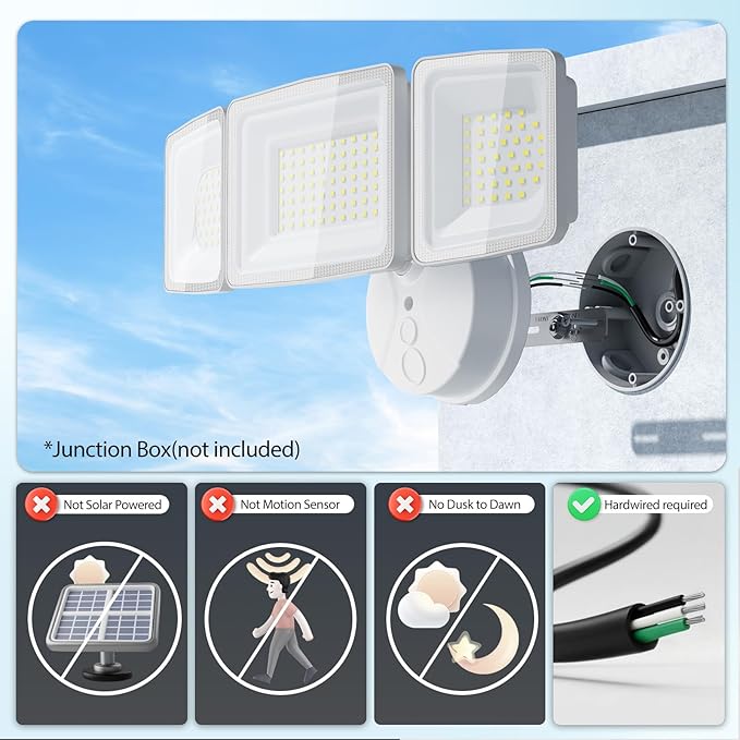 Onforu 130W LED Security Light, 13000LM Outdoor Indoor Flood Light Switch - Image 2
