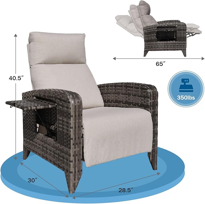 Upgraded Outdoor Recliner Chair, Reclining Patio Chairs - Image 2