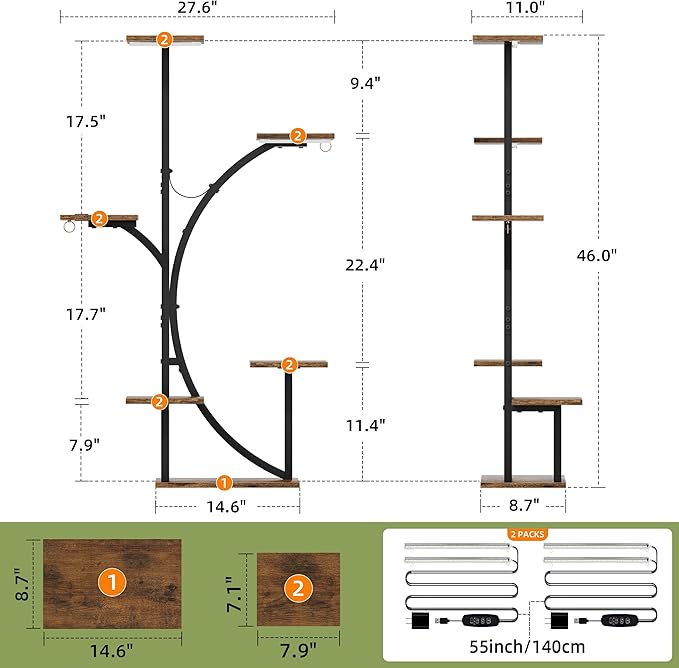 Plant Stand Indoor with Grow Lights - Image 6