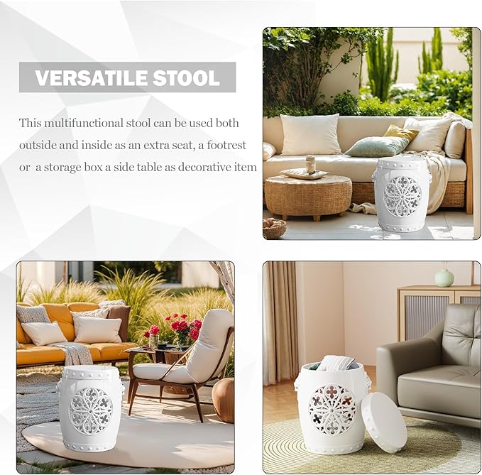 EFU Resin Garden Stool Indoor Outdoor, Decorative Antique Classic-Like - Image 7