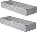 10x2x1ft Galvanized Raised Garden Bed, Outdoor Planter Boxes Metal Patio Kit by Zunatu