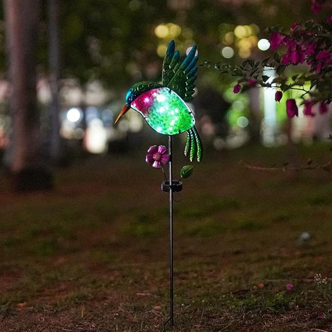 dreamysoul Outdoor Solar Hummingbird Garden Lights, Decorative Hummingbird - Image 5