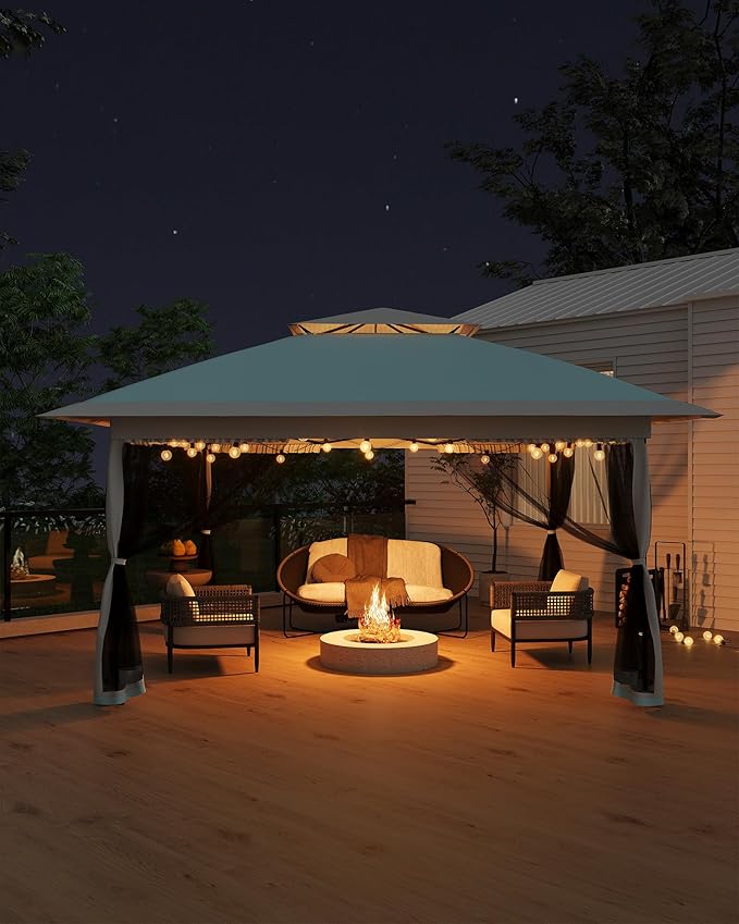 Canopy Tent 13x13 ft, Pop Up Gazebo One-Push Setup - Image 2