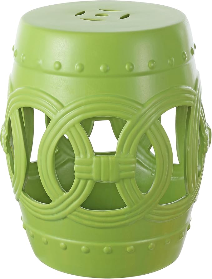 JONATHAN Y TBL1022H Lucky Coins 16" Chinese Ceramic Drum Indoor/Outdoor Garden by JONATHANY