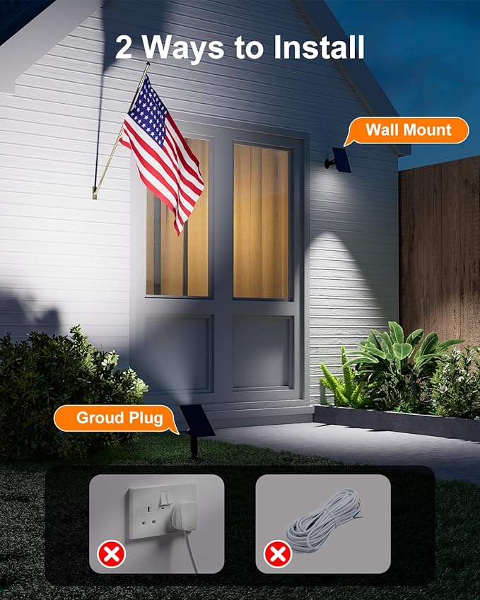 6 Pack Solar Power Spot Lights Outdoor Waterproof LED Dusk to Dawn Landscape - Image 6