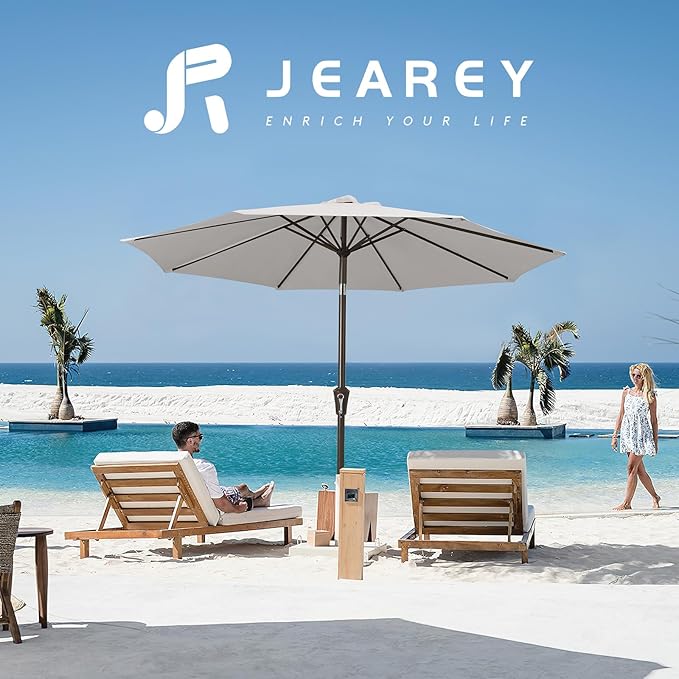 JEAREY 9FT Outdoor Patio Umbrella Outdoor Table Umbrella - Image 6