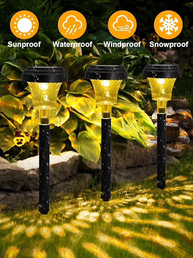 ROOR Ultra Bright Solar Pathway Lights 16 Pack, Outdoor Solar Yard Lights - Image 3