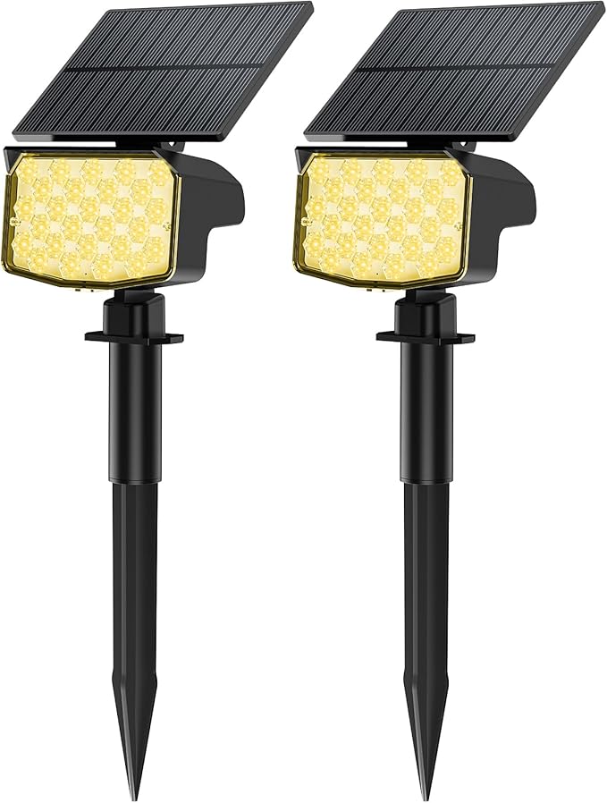 Solar Spot Lights Outdoor, Adjustable Solar Lights Outdoor Waterproof IP65 by MinPea