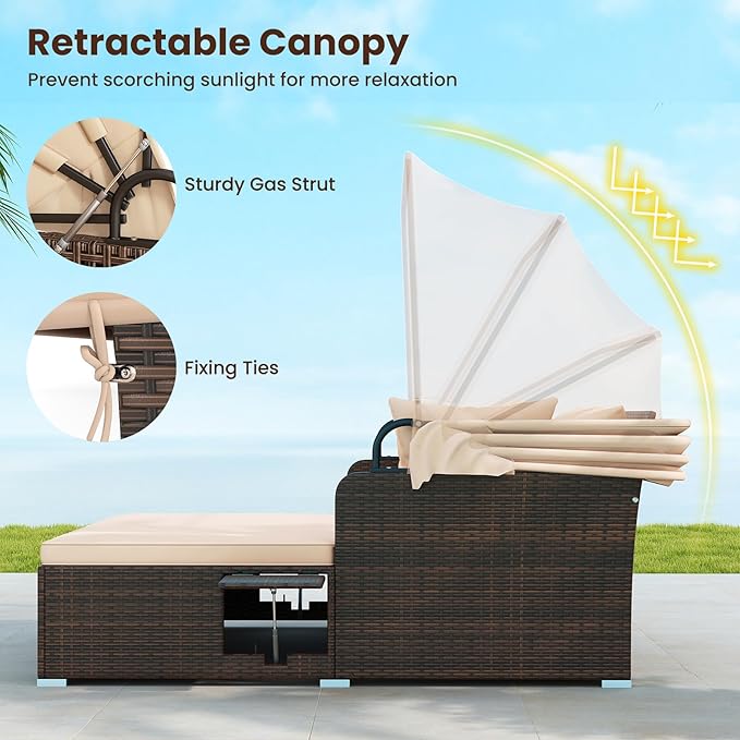 Tangkula Patio Rattan Daybed - Image 6