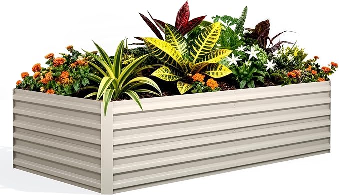 Garvee 6x3x2ft Galvanized Raised Garden Bed Outdoor, Rust-Resistant Raised by Garvee