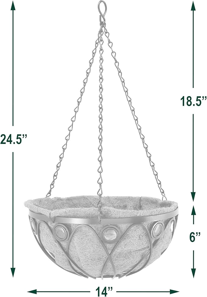 Arcadia Emerald Series Round Hanging Basket Planters - Image 4
