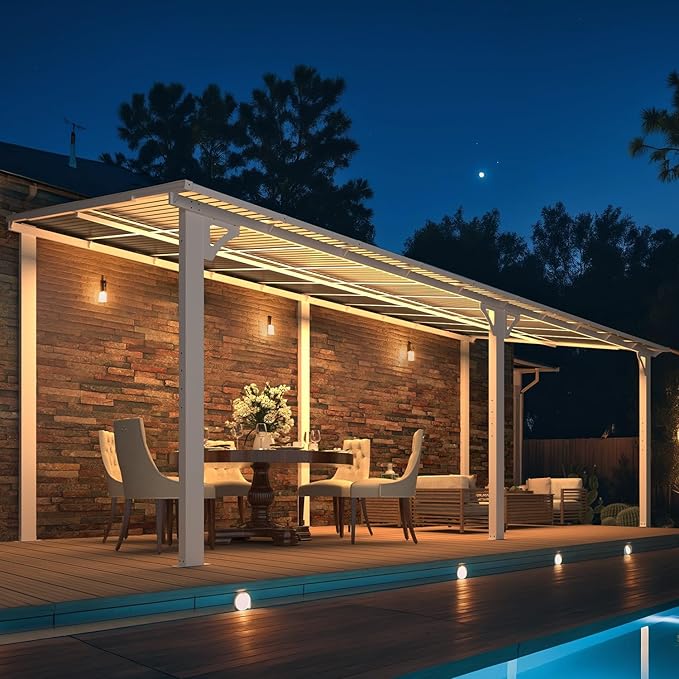 AECOJOY 20' x 8' White Outdoor Gazebo - Image 3