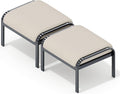 HOMREST Metal Outdoor Ottoman, 2-Piece Aluminum Footstool w/Removable Cushion by HOMREST