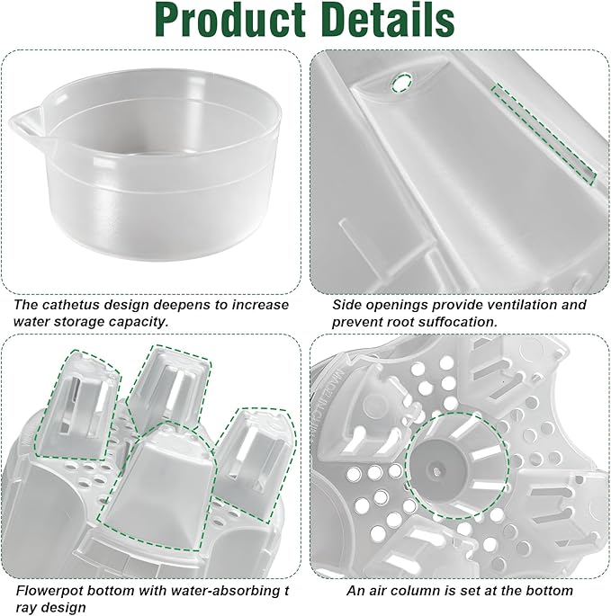 Cdd's Path Upgraded 5-Pack 6 Inch Naked Root Planter Self Watering Pots Set - Image 3