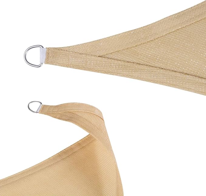 SUNLAX Sun Shade Sail 10' x 10' x 10' Sand Triangle Canopy Sail Shade Cover UV - Image 7