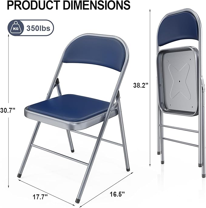 VINGLI 10 Pack Folding Chairs - Image 3