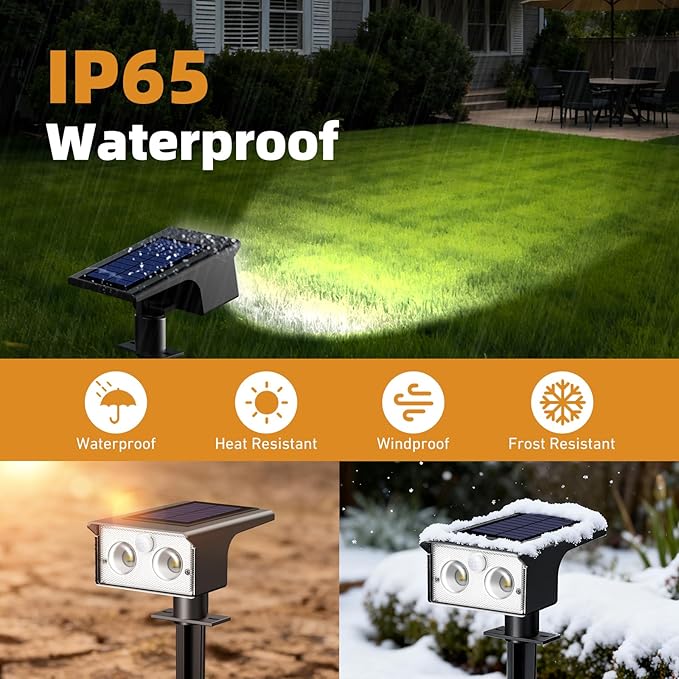 btfarm Solar Spot Lights Outdoor Waterproof, 4 Pack/3 Modes Motion Sensor Lights - Image 4