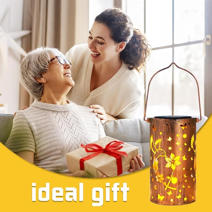2 Pack Solar Lanterns Outdoor Waterproof Hummingbirds Birthday Gifts - Image 6