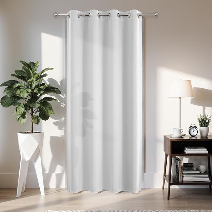 Joydeco Blackout Door Curtain for Doorway Privacy 72 Inches Long, Grommet by JOYDECO