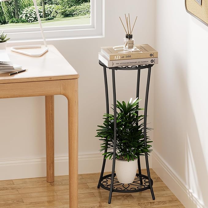 YINMIT Plant Stand Indoor Outdoor, 2 Tier Metal Potted Holder Rack, Flower Pot - Image 6