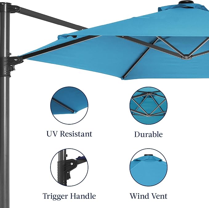 Best Choice Products 10ft Offset Cantilever Hanging Market Patio Umbrella - Image 7