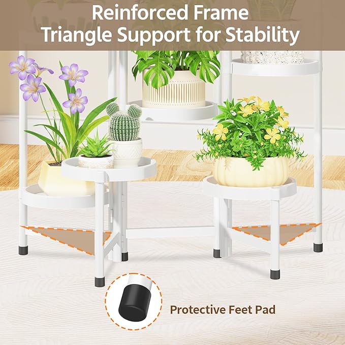 LASZOLA 8 Tiered Folding Plant Stand Indoor - Image 4