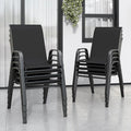Patio Chairs Set of 8, Stackable Outdoor Dining Chairs by Vimstora