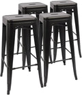 Devoko Metal Bar Stools 30" Indoor Outdoor Stackable Barstools Modern Style by DEVOKO