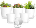 Plant Pots 4/5/5.5/6/6.5/7 Inch Self Watering Pots, 6 Pack Plastic Planters by SQKH
