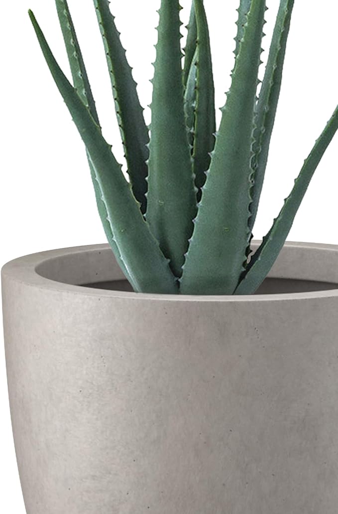 Kante 10 Inch Dia Round Concrete Planter, Indoor Outdoor Large Plant Pot - Image 7