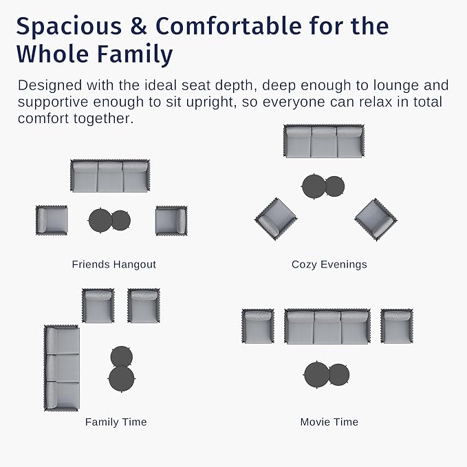 EAST OAK 5-Piece Patio Furniture Set | Life Chatter 5-Seat Outdoor Furniture | - Image 5