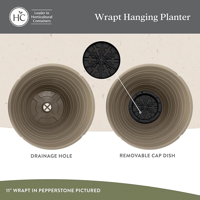 The HC Companies 11 Inch Wrapt Hanging Planters, Lightweight UV-Resistant - Image 3