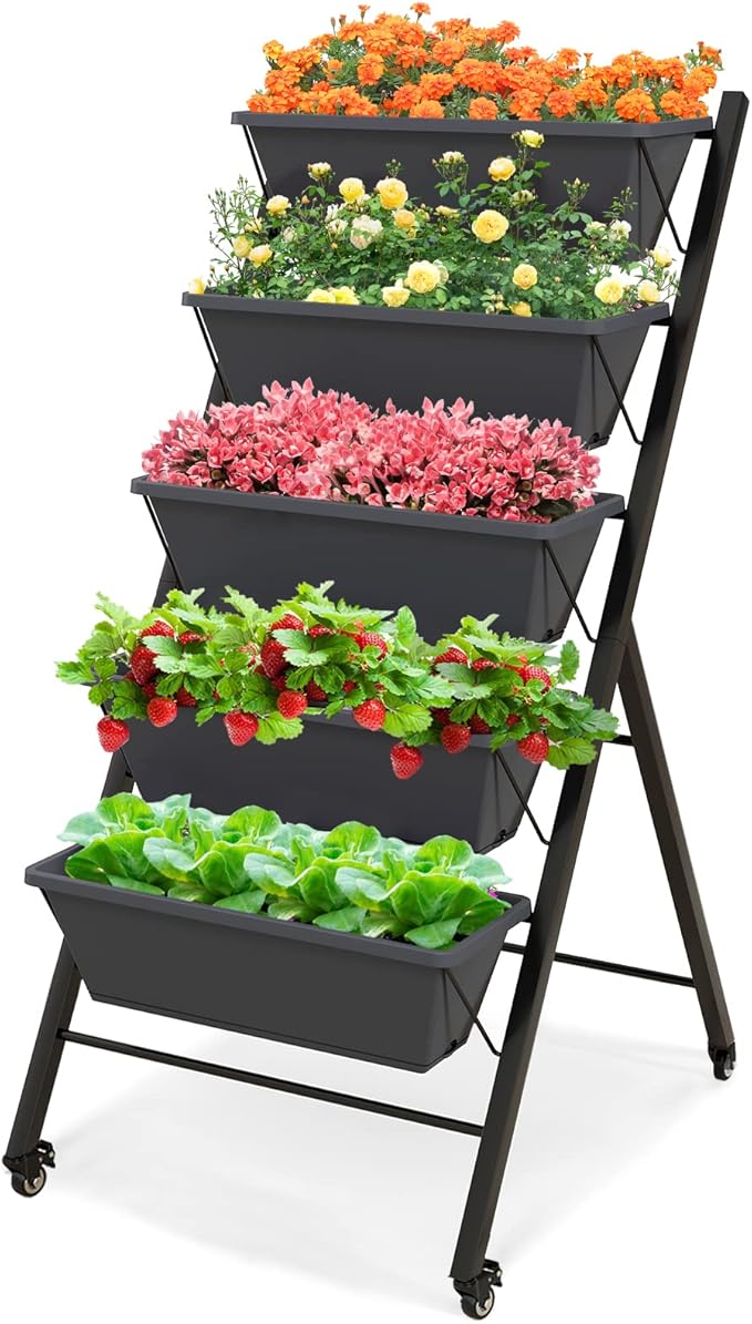 Giantex Vertical Raised Garden Bed on Wheels, Elevated Planter Raised Beds by Giantex