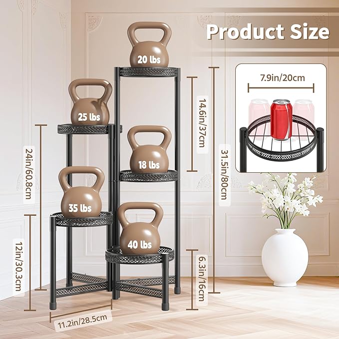 LASZOLA 5 Tiered Folding Tall Plant Stand Indoor Outdoor - Image 6