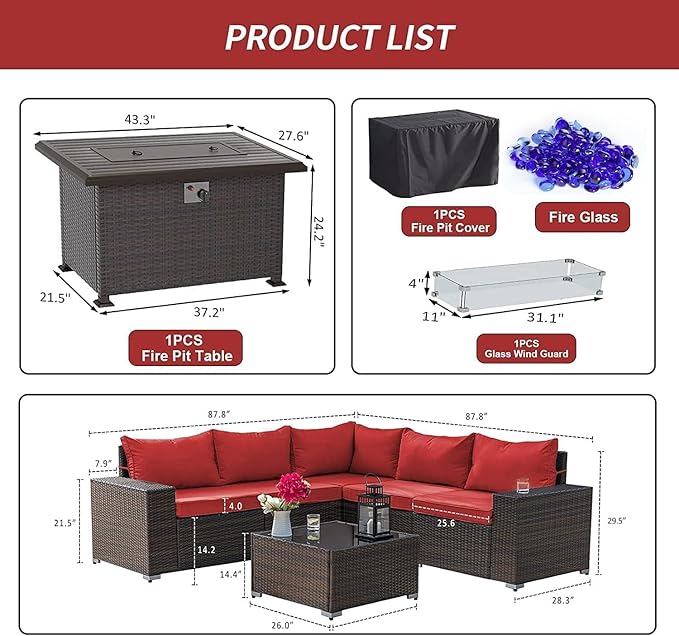 Kullavik 7 Pieces Outdoor Patio Furniture Set - Image 6
