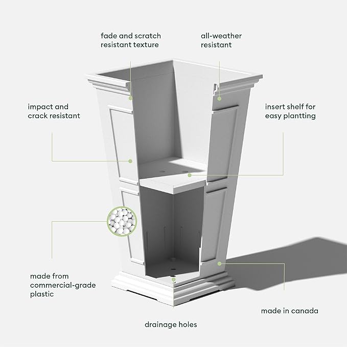 Veradek Fairmont Tall Plastic Planter - Image 2