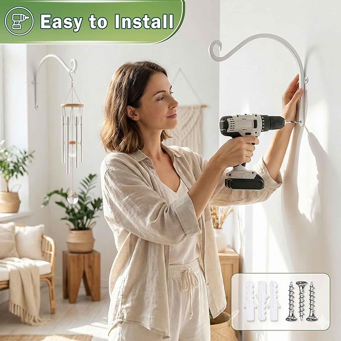 Qiang Ni Bird Feeder Hanger: 12-Inch Wall-Mounted Plant Bracket Outdoor - Image 9