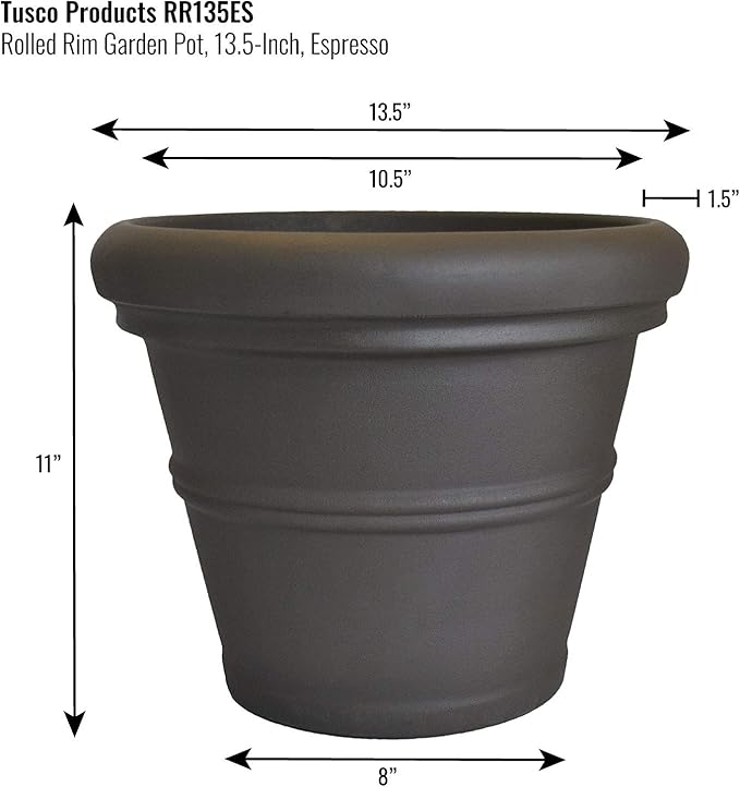 Tusco Products RR135ES Classic Rolled Rim Garden Planter - Image 2
