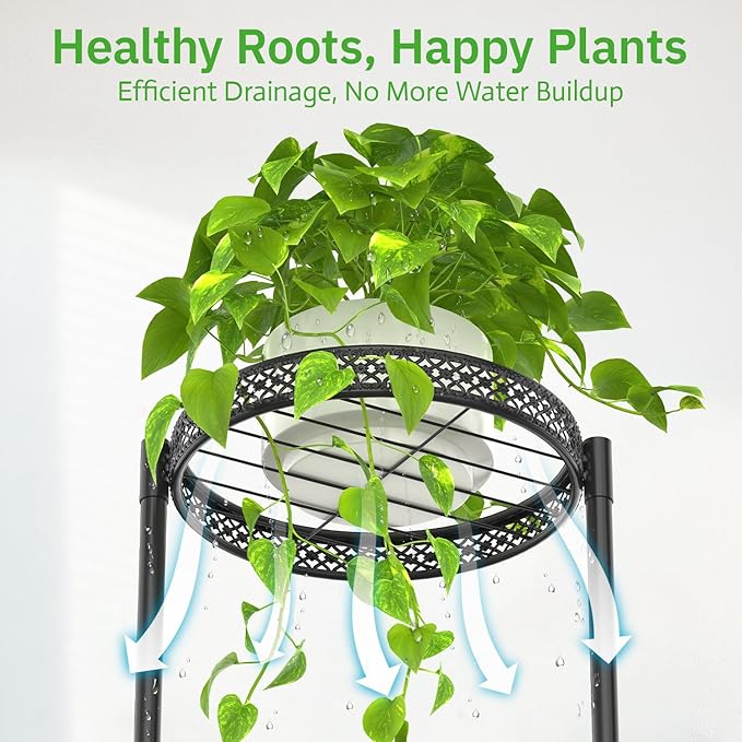 4 Tier Plant Stand Indoor Outdoor, Metal Flower Pot Shelf Holder Clearance - Image 2
