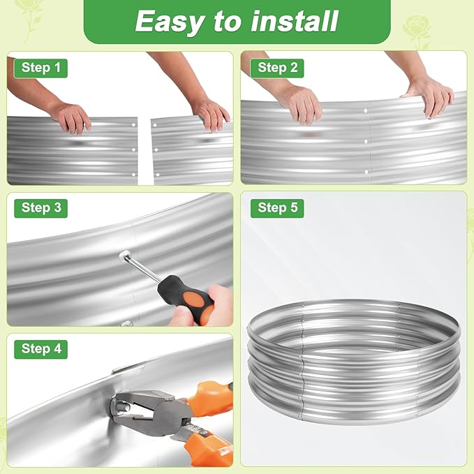 AHEONLAR 3Pack 2x2x1 ft Round Galvanized Raised Garden Bed Kit Round Metal - Image 6