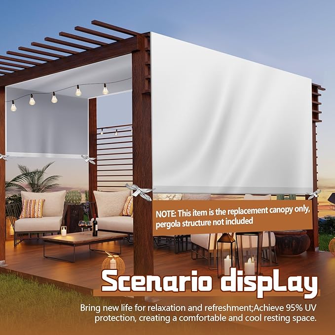 Universal Pergola Replacement Canopy Outdoor Canopy Shade Cover Waterproof - Image 7