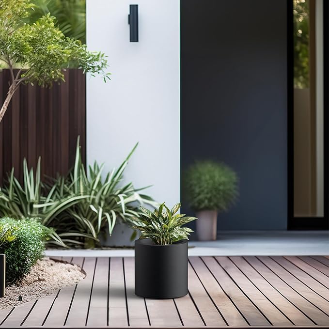 Kante 9.8" Dia Round Concrete Planter, Modern Style Large Cylindrical Plant Pot - Image 4