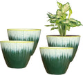 8 inch Plant Pots with Drainage Holes, Modern Glossy Finishing Planter by LesOasis