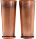 28in Tall Copper Planters Set of 2, Galvanized Steel Tall Outdoor Planter by Ultiteque