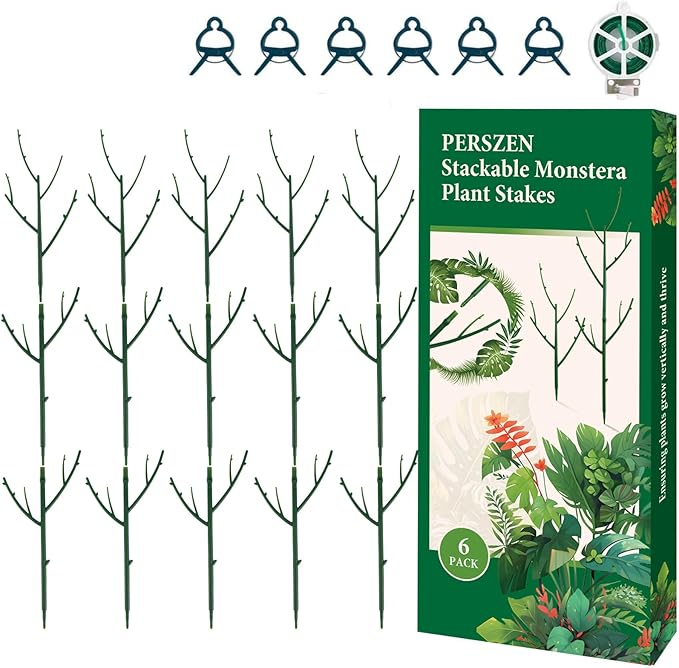 15 Pack Stackable Plant Support Stakes, Garden Trellis by PERSZEN