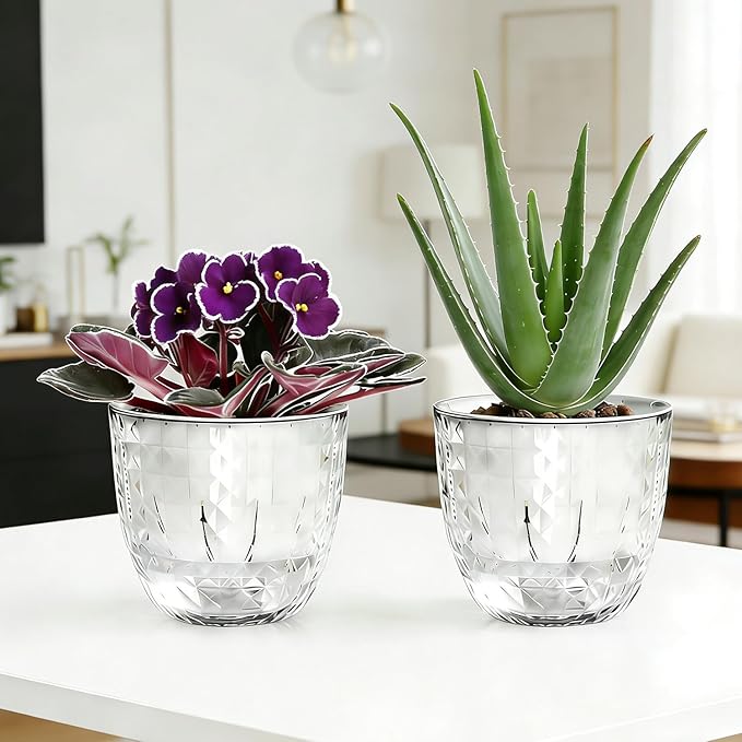 2 Pack 6 inch Self Watering Pots Planters by XKYQSY